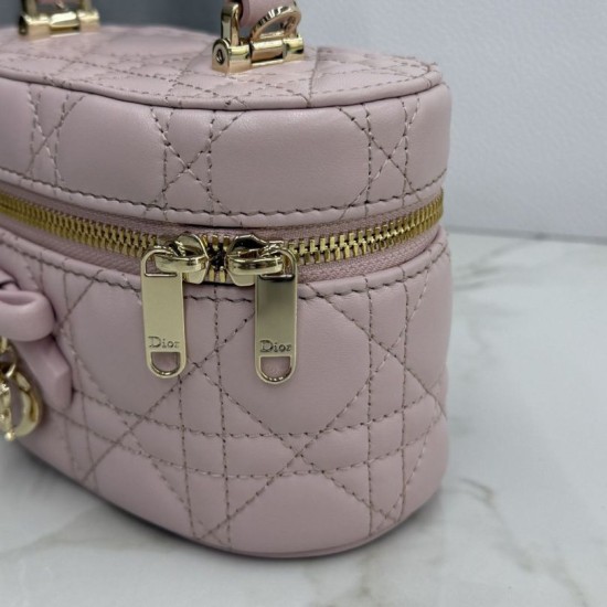 Replica Beauty case Dior Lady Dior Micro Rosa Imitazione fallate Outlet