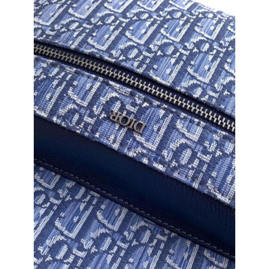 Replica Zaino Dior Rider tela jacquard Oblique Dior blu Imitazione fallate Outlet