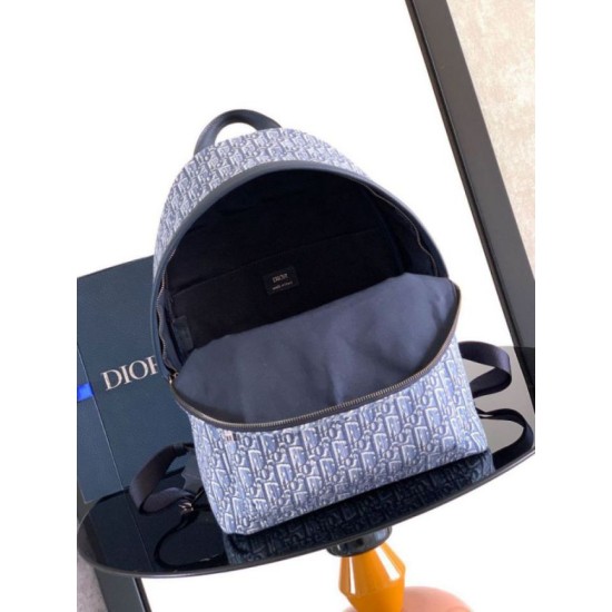 Replica Zaino Dior Rider tela jacquard Oblique Dior blu Imitazione fallate Outlet