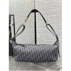 Replica Borsa Dior Medio D-Journey denim jacquard con motivo obliquo Blu Imitazione fallate Outlet