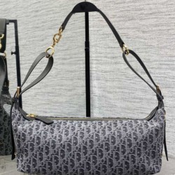 Replica Borsa Dior Medio D-Journey denim jacquard con motivo obliquo Blu Imitazione fallate Outlet