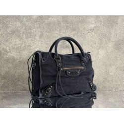 Replica Borsa Balenciaga Le City in denim lavato nero Falso Non Originali Replica Borsa Balenciaga Le City in denim lavato nero Imitazione fallate Outlet