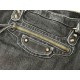 Replica Borsa Balenciaga Le City in denim lavato nero Imitazione fallate Outlet