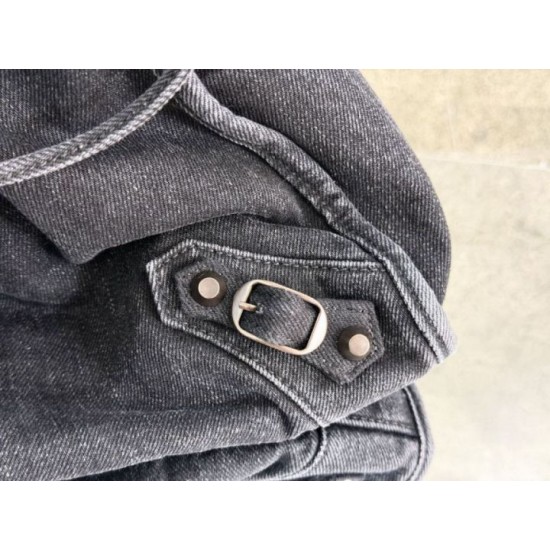 Replica Borsa Balenciaga Le City in denim lavato nero Imitazione fallate Outlet