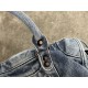 Replica Borsa Balenciaga Le City denim lavato Blu Imitazione fallate Outlet
