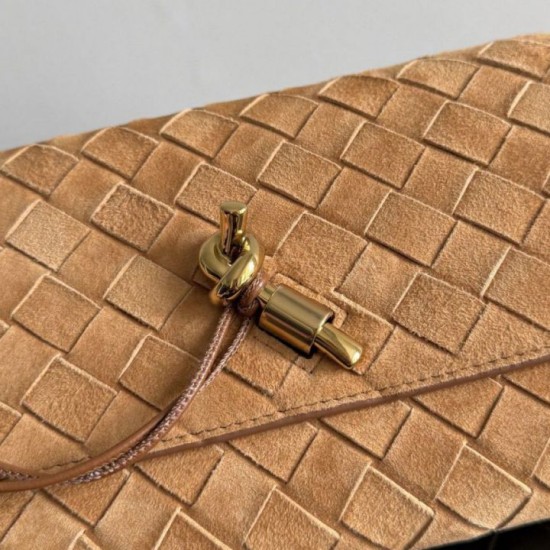 Replica Pochette Bottega Veneta Andiamo scamosciata Marrone Imitazione fallate Outlet