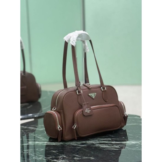 Replica Borsa Prada media con manico superiore marrone Falso Non Originali Replica Borsa Prada media con manico superiore marrone Imitazione fallate Outlet