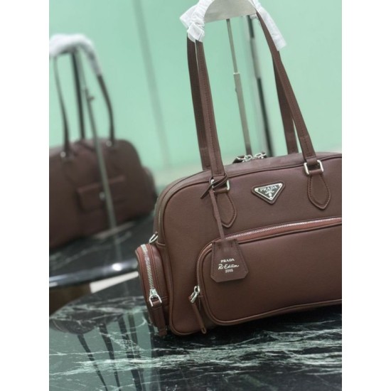 Replica Borsa Prada media con manico superiore marrone Falso Non Originali Replica Borsa Prada media con manico superiore marrone Imitazione fallate Outlet