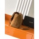 Replica Borsa a tracolla grande YSL Saint Laurent Calypso scamosciata marrone Imitazione fallate Outlet