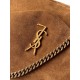 Replica Borsa a tracolla grande YSL Saint Laurent Calypso scamosciata marrone Imitazione fallate Outlet