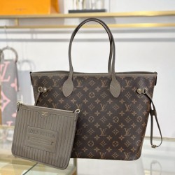 Premio Replica Borsa Louis Vuitton Neverfull Inside Out MM M25664 fumo Imitazione Outlet