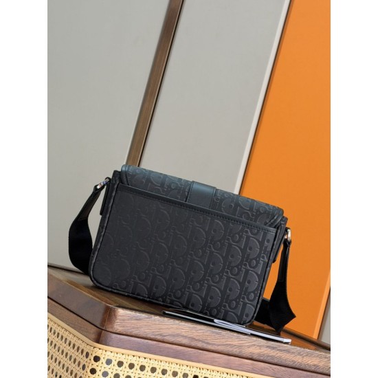 Premio Replica Borsa a tracolla Dior Trek Uomo Dior Oblique nylon nero Imitazione Outlet