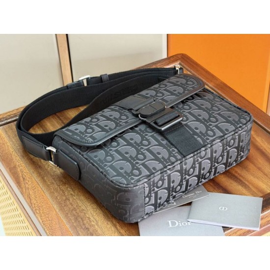 Premio Replica Borsa a tracolla Dior Trek Uomo Dior Oblique nylon nero Imitazione Outlet