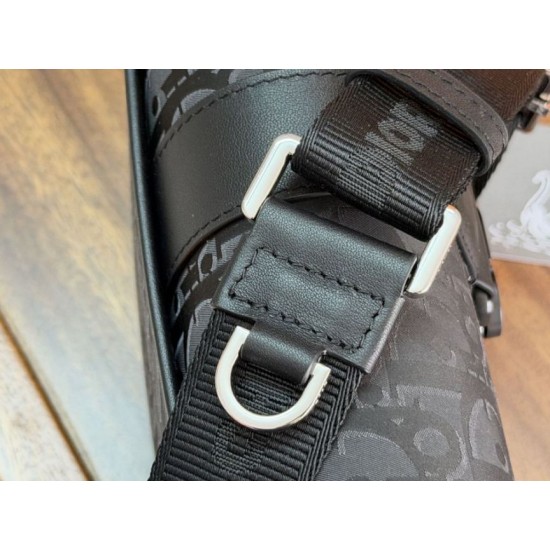 Premio Replica Borsa a tracolla Dior Trek Uomo Dior Oblique nylon nero Imitazione Outlet