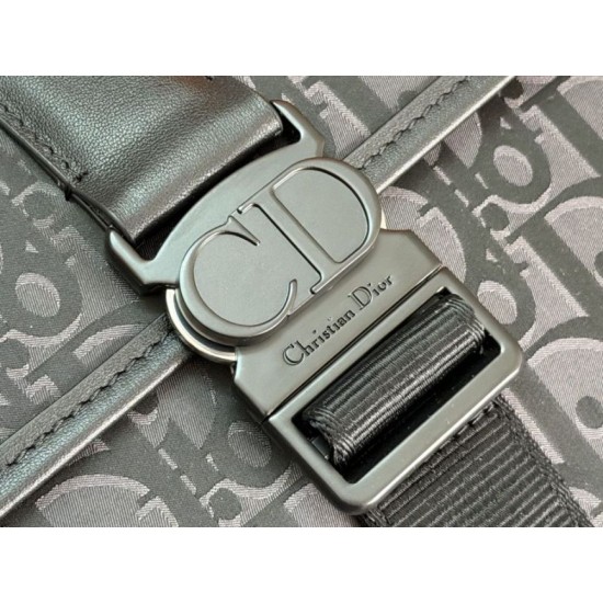 Premio Replica Borsa a tracolla da uomo Dior Oblique Jacquard nera Imitazione Outlet
