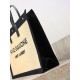 Premio Replica Borsa tote YSL Saint Laurent Rive Gauche Rafia ricamata Nero Imitazione Outlet