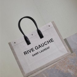 Premio Replica Borsa tote YSL Saint Laurent Rive Gauche beige Imitazione Outlet