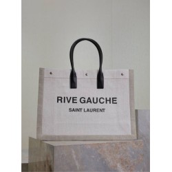 Premio Replica Borsa tote YSL Saint Laurent Rive Gauche beige Imitazione Outlet