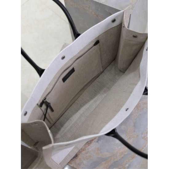 Premio Replica Borsa tote YSL Saint Laurent Rive Gauche beige Imitazione Outlet