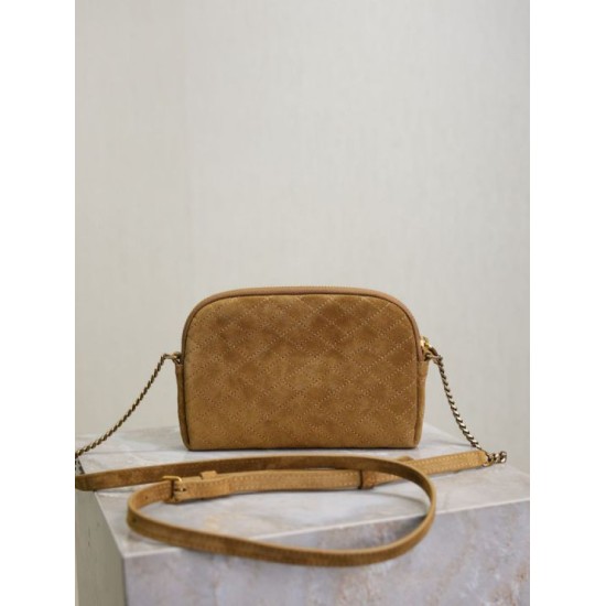 Premio Replica Borsa a tracolla YSL Saint Laurent Gaby scamosciata trapuntata giallo Imitazione Outlet
