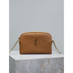 Premio Replica Pochette trapuntata con zip Gaby YSL Saint Laurent marrone Imitazione Outlet