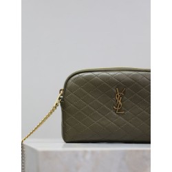 Premio Replica Pochette trapuntata con zip Gaby YSL Saint Laurent Blu Imitazione Outlet