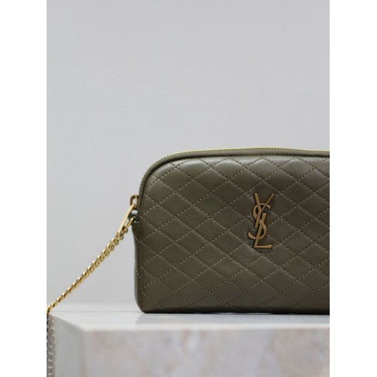 Premio Replica Pochette trapuntata con zip Gaby YSL Saint Laurent Blu Imitazione Outlet