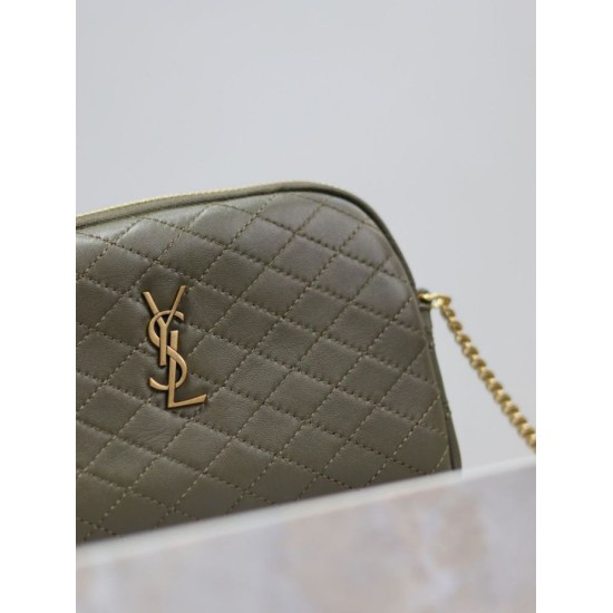 Premio Replica Pochette trapuntata con zip Gaby YSL Saint Laurent Blu Imitazione Outlet