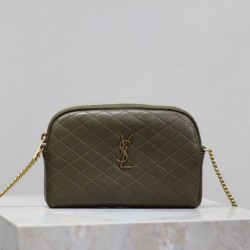 Premio Replica Pochette trapuntata con zip Gaby YSL Saint Laurent Blu Imitazione Outlet