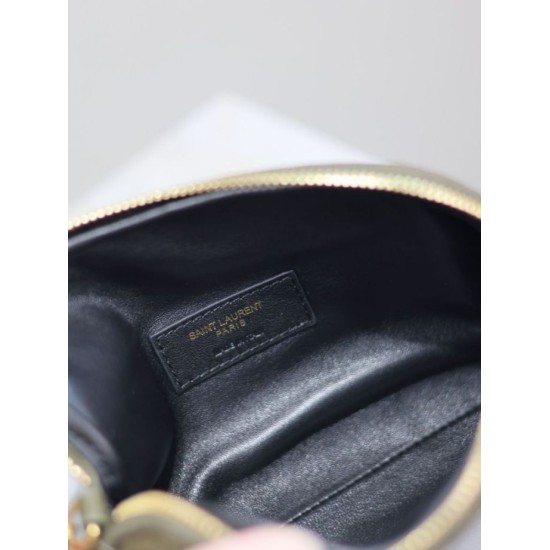Premio Replica Pochette trapuntata con zip Gaby YSL Saint Laurent Blu Imitazione Outlet