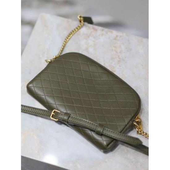 Premio Replica Pochette trapuntata con zip Gaby YSL Saint Laurent Blu Imitazione Outlet
