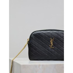 Premio Replica Pochette trapuntata con zip Gaby YSL Saint Laurent Nero Imitazione Outlet