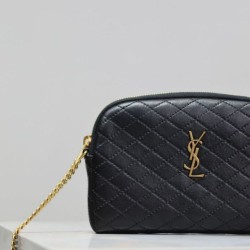Premio Replica Pochette trapuntata con zip Gaby YSL Saint Laurent Nero Imitazione Outlet