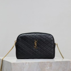 Premio Replica Pochette trapuntata con zip Gaby YSL Saint Laurent Nero Imitazione Outlet