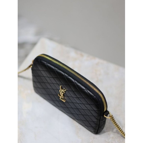 Replica Pochette trapuntata con zip Gaby YSL Saint Laurent Nero False fatte bene Online Premio Replica Pochette trapuntata con zip Gaby YSL Saint Laurent Nero Imitazione Outlet