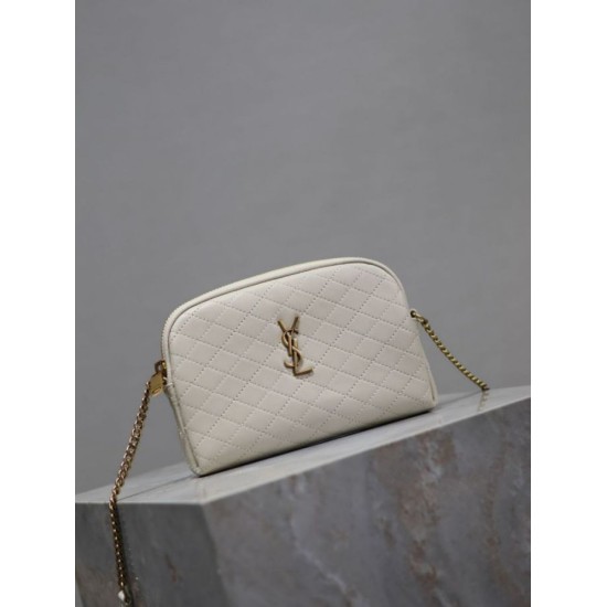 Premio Replica Pochette trapuntata con zip Gaby YSL Saint Laurent Bianco Imitazione Outlet