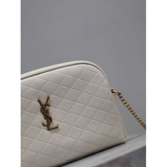 Premio Replica Pochette trapuntata con zip Gaby YSL Saint Laurent Bianco Imitazione Outlet