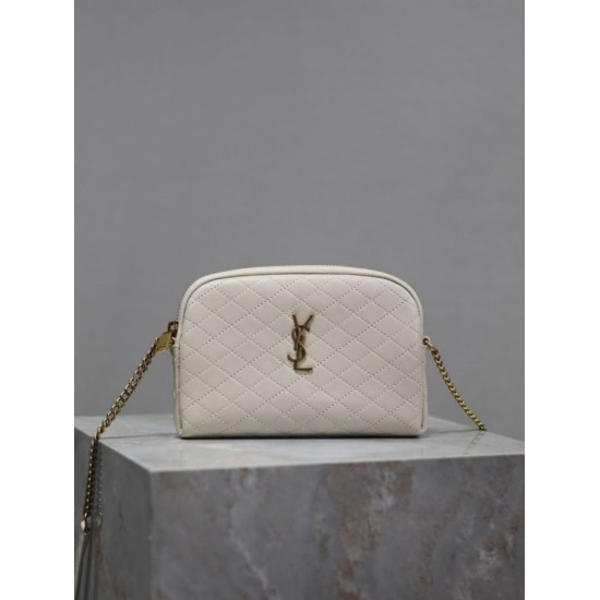 Premio Replica Pochette trapuntata con zip Gaby YSL Saint Laurent Bianco Imitazione Outlet
