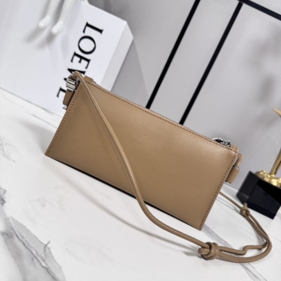Premio Replica Borsa Loewe Joya Pouch Nappa marrone Imitazione Outlet