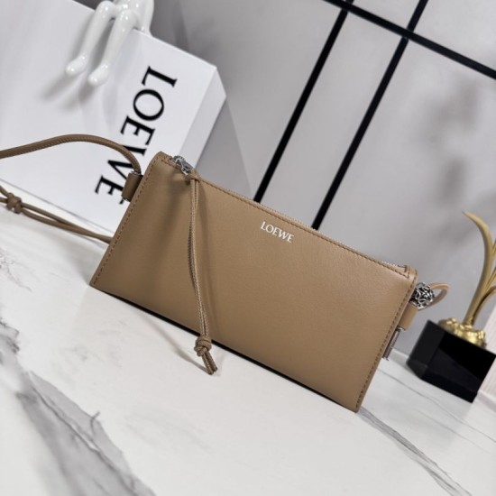 Premio Replica Borsa Loewe Joya Pouch Nappa marrone Imitazione Outlet