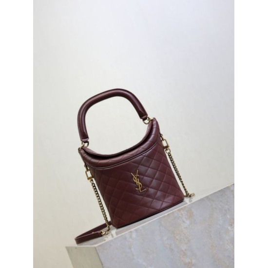Premio Replica Borse a secchiello Gaby di YSL Saint Laurent bordeaux Imitazione Outlet