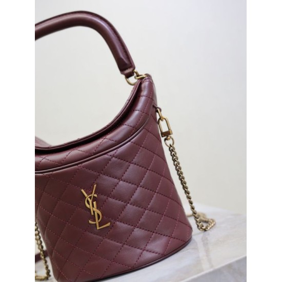 Premio Replica Borse a secchiello Gaby di YSL Saint Laurent bordeaux Imitazione Outlet