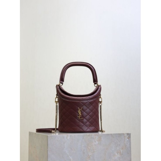 Premio Replica Borse a secchiello Gaby di YSL Saint Laurent bordeaux Imitazione Outlet