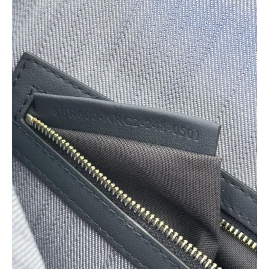 Premio Replica Borsa a tracolla classica Fendi Baguette FF ricamato Blu Imitazione Outlet