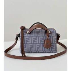 Premio Replica Borsa Fendi Denim Vitello Grace FF Mini By The Way Boston Blu Imitazione Outlet