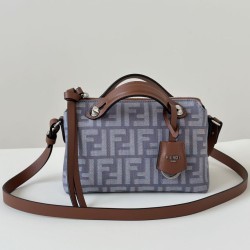Premio Replica Borsa Fendi Denim Vitello Grace FF Mini By The Way Boston Blu Imitazione Outlet