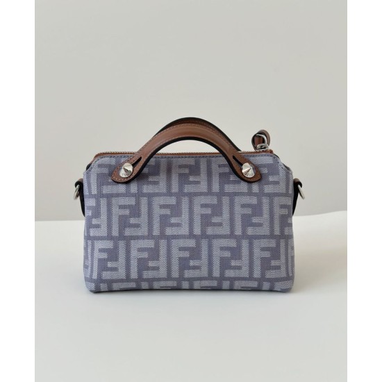 Premio Replica Borsa Fendi Denim Vitello Grace FF Mini By The Way Boston Blu Imitazione Outlet