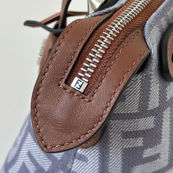 Premio Replica Borsa Fendi Denim Vitello Grace FF Mini By The Way Boston Blu Imitazione Outlet