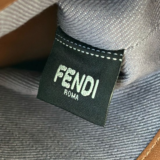 Premio Replica Borsa Fendi Denim Vitello Grace FF Mini By The Way Boston Blu Imitazione Outlet