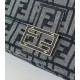 Premio Replica Borsa Fendi Baguette tessuto jacquard FF effetto denim blu Imitazione Outlet